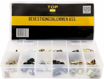 Bevestigingsklemmen assortimentsdoos 120-delig - TOPGEAR