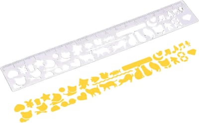 Tekensjablonen - Dagboek Schrijfhulpmiddel - Precisie Tekenen Ontwerpen - Roestvrij Staal Duurzaam - 18.5 x 3 cm