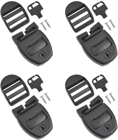 Dailygoods- Cover Clips - 4 Sets - Reparatieset voor Hot Tub - Vervangingsclips met Sleutels - Bevestigingsmateriaal - Geschikt voor 1-1,3 inch Riemen - Spa Cover