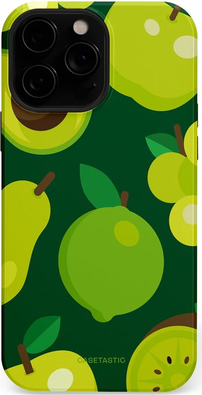 Casetastic Hoesje Geschikt voor Apple iPhone 13 Pro Max Magsafe - Stijlvolle Beschermende Duo-layer Case - Peren Appel Groen