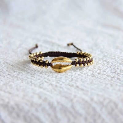 Armbandje schelp - Verstelbaar - Geweven - Schelp - Zomer