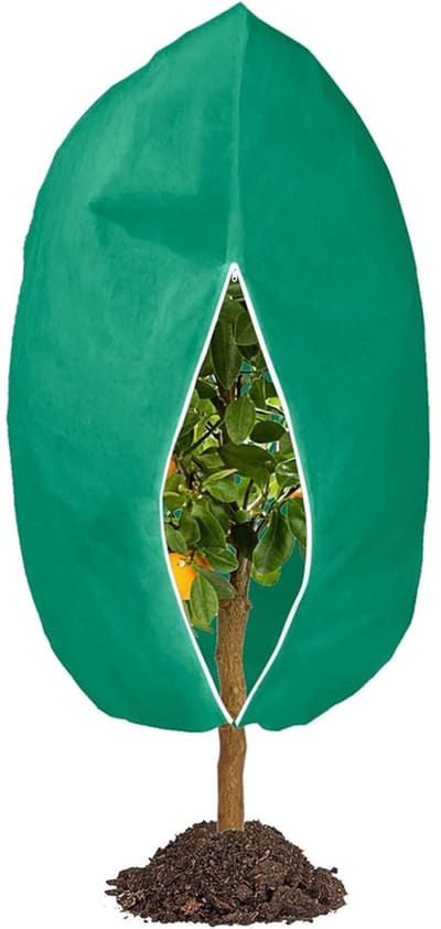 Winterbeschermingshoes voor buitenplanten, scheurvast, herbruikbaar, met ritssluiting (1 stuk, groen, 50*80 cm)