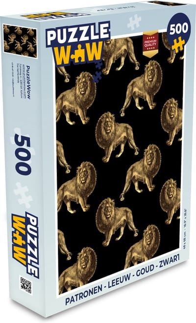 Puzzel Patronen - Leeuw - Goud - Zwart - Legpuzzel - Puzzel 500 stukjes