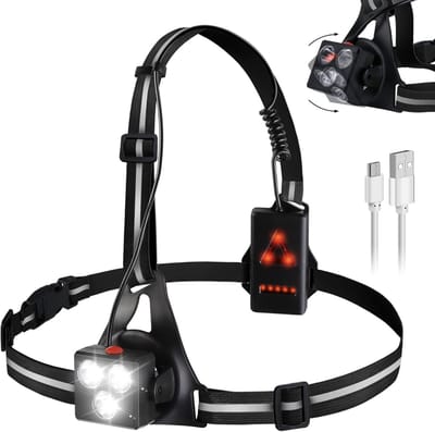CHPN - Oplaadbare LED Hardloop Harnas - LED hardloopVerlichting - Verstelbare Verlichting - USB - Hardlooplampjes - LED verlichting voor hardlopen - Zichtbaar tijdens het hardlopen
