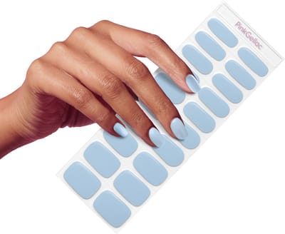 Pink Gellac UV Nagelstickers - Gellak Stickers 0040 Powdery Blue - Nail Art Gel Stickers voor Nagels - 20 stuks in 10 maten