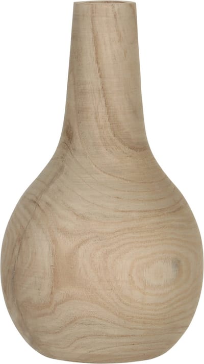 Mica Decorations Vaas - paulownia hout - bolvormig - 16 x 28 cm - bloemenvaas - 7L