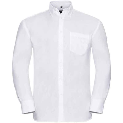 Russell Collection Heren Ultimate Formeel Overhemd Met Lange Mouwen (Wit)