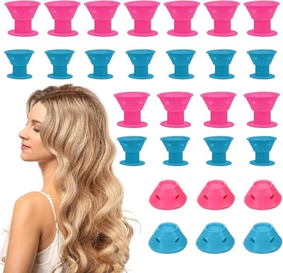 40 Stuks Silicone Haarrollers voor Zachte Krullen, Hittevrije Styling Tools voor Haar, Ideaal voor Thuisgebruik en Professionele Resultaten