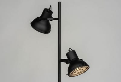 Lumidora Vloerlamp 73425 - INDUSTRIAL - 2 Lichts - E27 - Zwart - Metaal