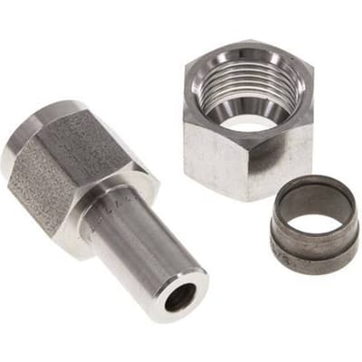 12L & G1/4'' RVS Rechte Draaidoorvoer Binnendraad voor manometers 315bar ISO 8434-1