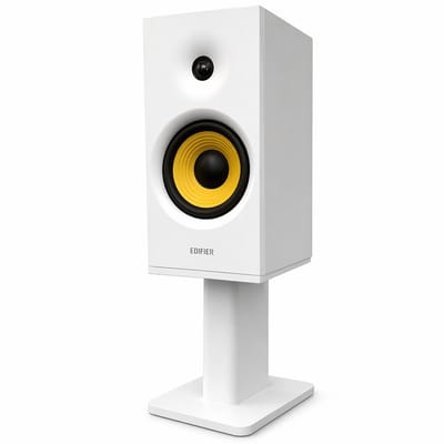 Speaker Stand Geschikt voor Edifier R1080BT – Desktop Speaker Standaard – 16 cm Verhoging – Kabelmanagement – Wit