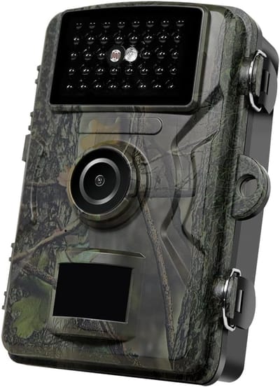 SAVI®Professionele WildCamera met Nachtzicht – Wildcamera Voor Buiten Met 90°- Groothoeklens – Camouflage - ‎‎14cm x 10cm x 7cm