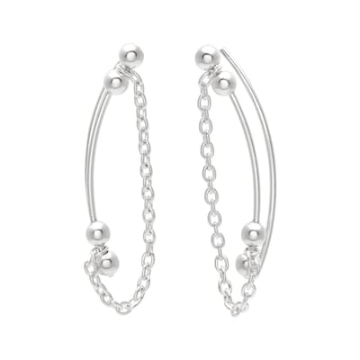 WeLoveSilver - zilveren ear climbers - ketting & bolletjes design