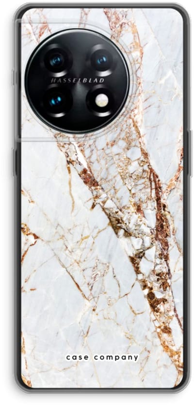 Case Company® - Hoesje geschikt voor OnePlus 11 hoesje - Goud marmer - Soft Cover Telefoonhoesje - Bescherming aan alle Kanten en Schermrand