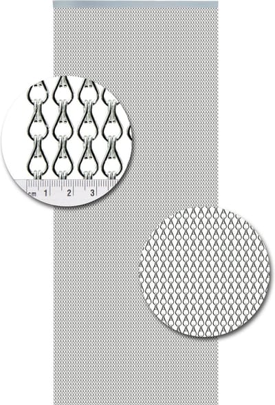 vliegengordijnenexpert Vliegengordijn aluminium ketting zilver mat , 100x 240 cm