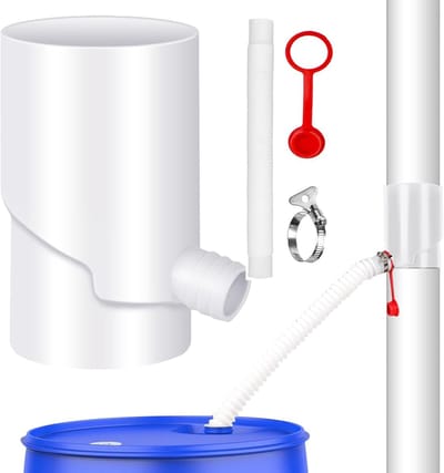 Regenwater Opvangvat - Water Herstel Systeem - Tuin Besproeien - Weersbestendige Bypass Set - 10x10cm - Wit