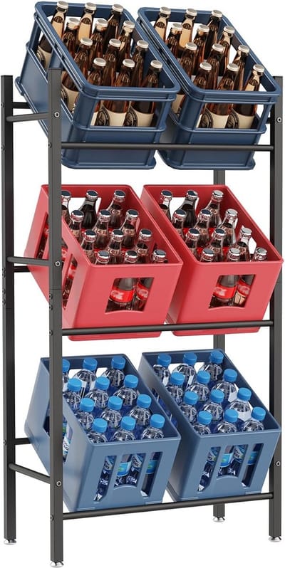 Wijnfleshouder voor 6 Flessen, Stabiele Metalen Opbergrek voor Tafel - Modern Design 71×30×133cm