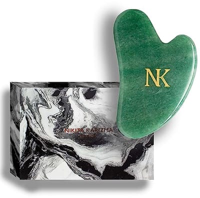 Groene Jade Gua Sha Massage Tool | Guasha Tool voor Gezicht | Verzorgingsset in Geschenkdose