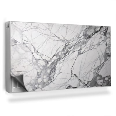 Wallfluent Magnetische Radiatorfolie - Magnetische Radiatormat - 110x60 cm - Stijlvolle Marmer Natuursteen Textuur - Radiatorfolie Tot 60°C - Grijs Marmer Magnetische Radiatorbekleding