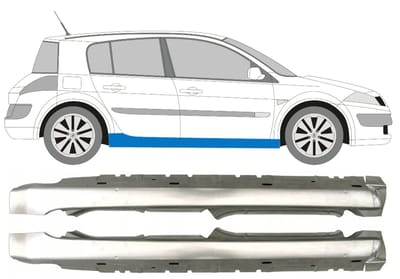 Volledige dorpel voor Renault Megane II 2003-2012 / Links + Rechts / Set