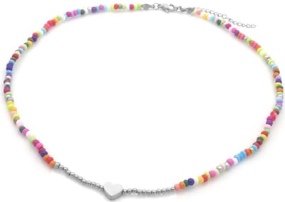 Ketting - verstelbaar - sieraad - accessoire - RVS - stainless steel - 39+5cm - zilverkleurig - multicolor - cadeau - geschenk - feest – feestdagen