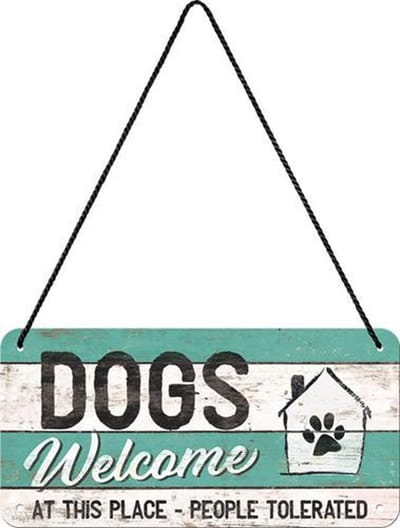 Nostalgic Art Metalen Bord Hanging Dogs Welcome