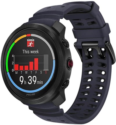 Siliconen bandje - geschikt voor Polar Vantage M / M2 / M3 / V3 / Grit X (Pro) / Grit X2 PRO - dubbele gesp - donkerblauw