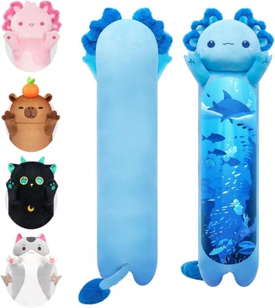 Axolotl Pluche Speelgoed - Knuffel Kussen - Slaap Hulp - Extra Zacht Materiaal - 50 cm - Blauw