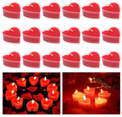 Romantische hartvormige kaarsen | 18 stuks | Geurkaarsen | Theelichtjes voor speciale gelegenheden | Rood