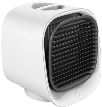 Draagbare airconditioner - Mini-luchtkoeler - Koelventilator - Waterreservoir van 300 ml - Ventilator met 3 snelheden - Verstelbare luchtstroom - Geschikt voor thuis, kantoor en op reis (wit)（15.6*14.2*13.5cm）