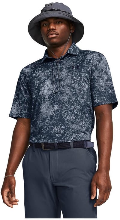 Under Armour Golf Playoff 3.0 Printed Korte Mouw Poloshirt Blauw S / Regular Man