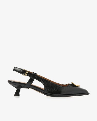 VIA VAI Lea Imani Slingbacks Dames - Leer - Zwart - Maat 37