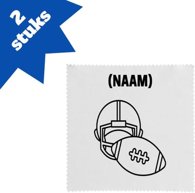 Akyol - american football met eigen naam brillendoekjes - Sport - sporter - american footbaal - 17,8 bij 17,8 cm - 2 stuks