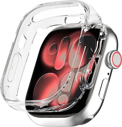 Hoesje - Geschikt voor Apple Watch 11 (42 mm) - Extra Sterk - Siliconen Case Cover - Smartwatch Full Bumper Hoes - Transparant
