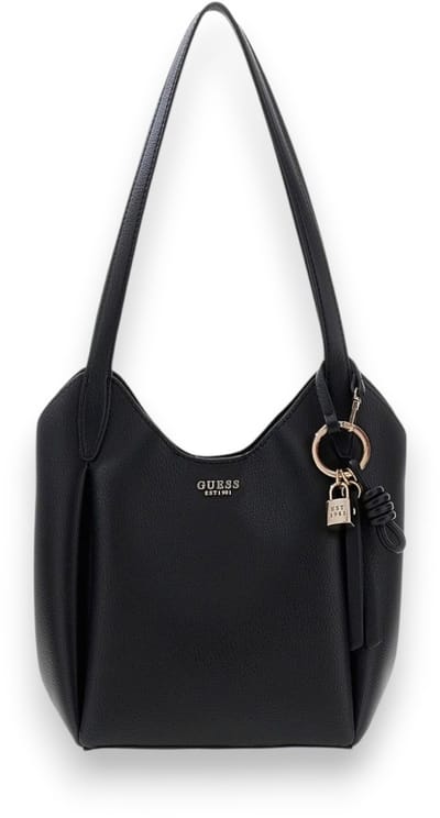 GUESS schoudertas Melody Bucket Black zwart