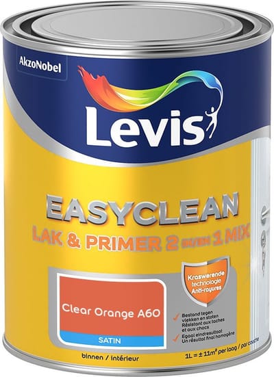 Levis - Easyclean Lak & Primer 2-In-1 Mix - Clear Orange A60 - Mengverf - 1 L