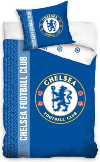 Chelsea dekbedovertrek logo 140 x 200 cm blauw