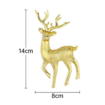 Gouden Hertenbeeld Rendierbeeldjes Plastic Elandbeeld Woonkamer Luxe Huis Kerstdecoratie Tafelornamenten beige