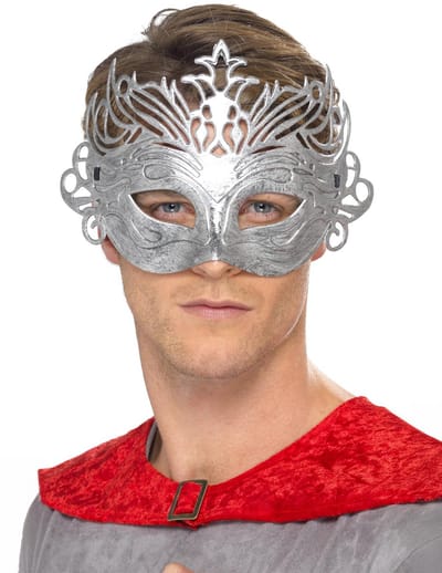 SMIFFY'S - Metal kleurige venetiaanse masker voor volwassen