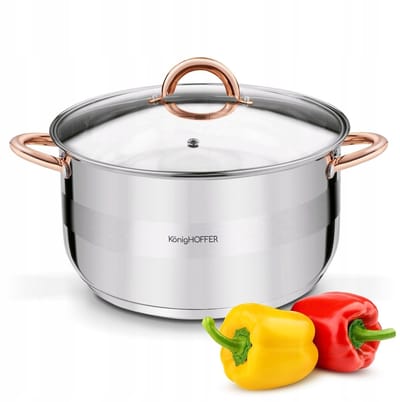Konigoffer Faro Koper 9,2L RVS Pan met Deksel - 28cm