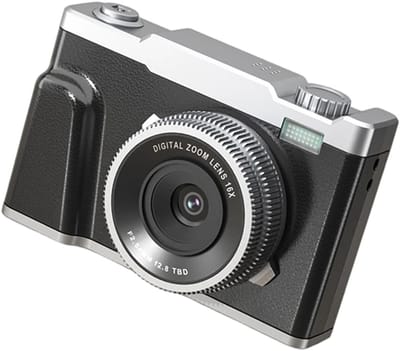 Ingebouwde MP3-speler, 4K HD digitale camera met 48 MP optische zoom en dubbele lens, geschikt voor thuisgebruik en voor studenten (instapmodel), zwart.