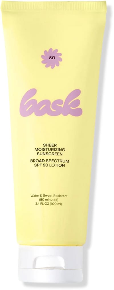 Bask Zonnebrand SPF 50 Lotion – Zonder Witte Waas – Vanille & Kokosgeur – 100 ml - AMICI Cosmetics - Zonnebrand - Natuurlijke zonnebrand - Zonnebrandcreme - Vegan & Reef-Friendly – Geschikt voor Gevoelige Huid – Waterresistent