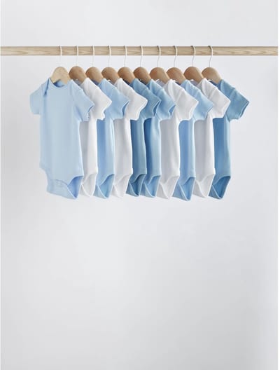 Next - Jongens - Effen babyrompertjes - Blauw