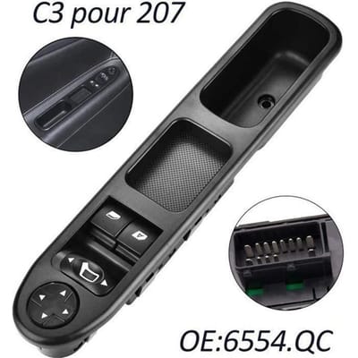 Betian-Levé Vitre 207 Avant Gauche Drive CÔTÉ Vitre Électrique Interrupteur Principal 6554QC Interrupteur de Lève-Vitre pour 207