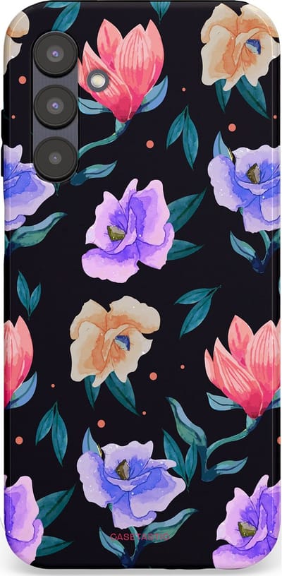 Casetastic hoesje geschikt voor Samsung Galaxy A25 - Dubbellaagse bescherming - Avondtuin - Fashion Case - Zwart Petrol Lavendel