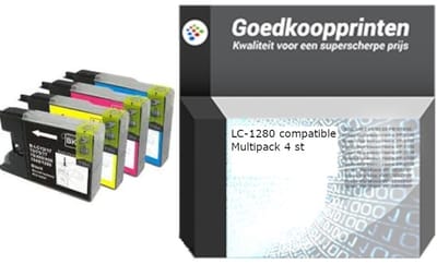 Huismerk Brother LC-1280 inkt cartridges 4-Kleuren Multipack (48 ml)