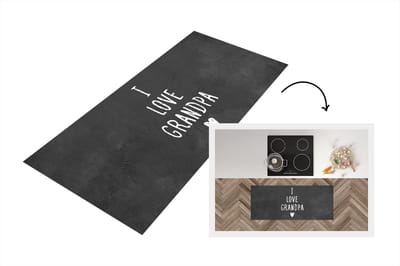 Keukenloper - Loper keuken - Vaderdag - Cadeau opa - Spreuken - I love grandpa - Quote - 120x50 cm - Keukenloper vinyl