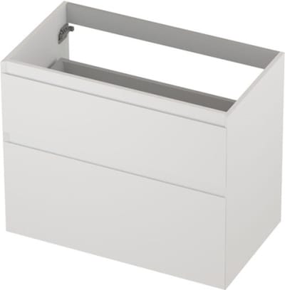 INK wastafelonderkast 2 laden greeploos gelakt asymmetrisch 80x45x65cm, mat wit