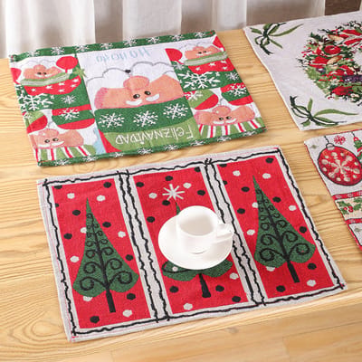 Kerst Placemats Kerst Tafelkleed Kerst Tafeldecoratie Kerst tafellaken Kerstdecoratie Kerstversiering Stof - Duurzaam