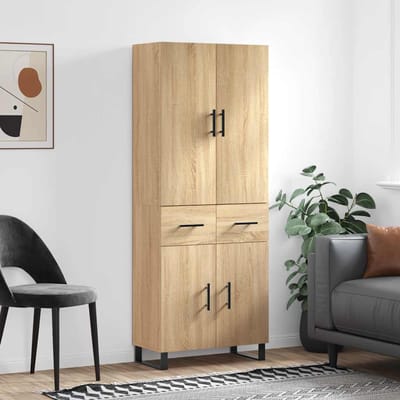 vidaXL - Hoge - kast - 69,5x34x180 - cm - bewerkt - hout - sonoma - eikenkleurig